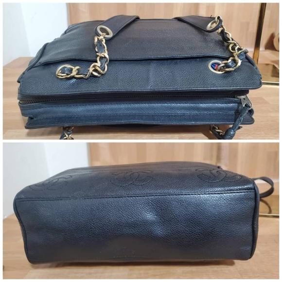 Authentic CHANEL Caviar CC Shoulder Bag Black - Picture 7 of 13